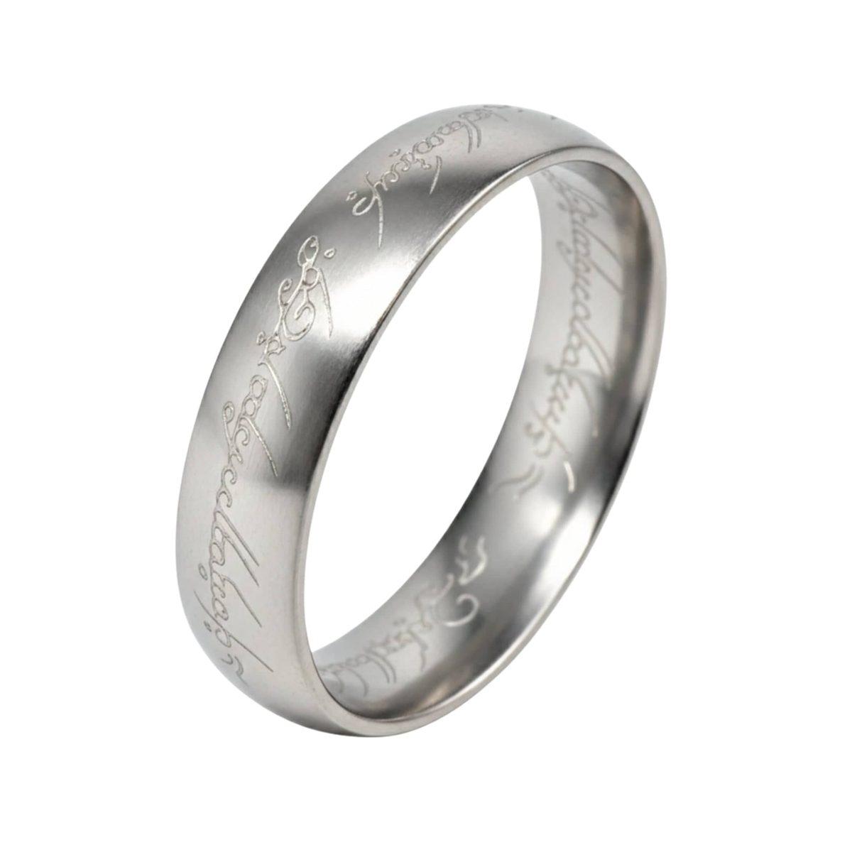 Orion Script Ring - Steel — view 3