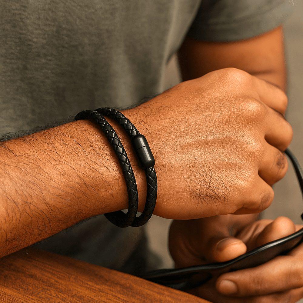 Starry Twine Leather Bracelet