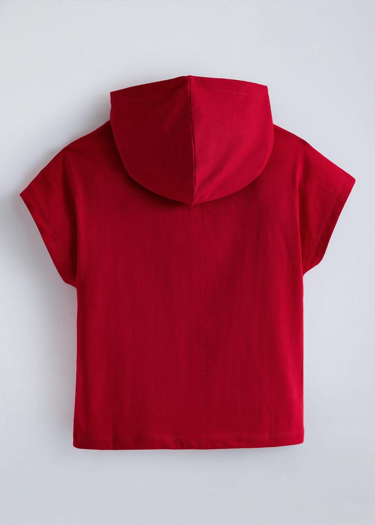 Cotton Hooded T-shirt — view 3