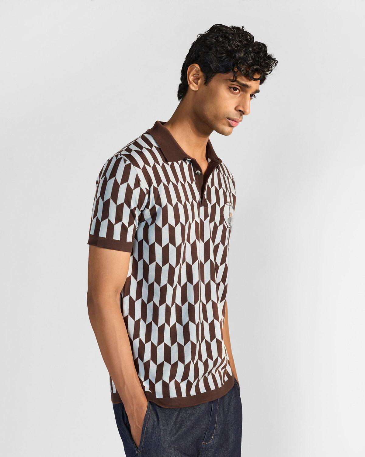 Langur Polo T-Shirt - Brown Light Grey — view 3