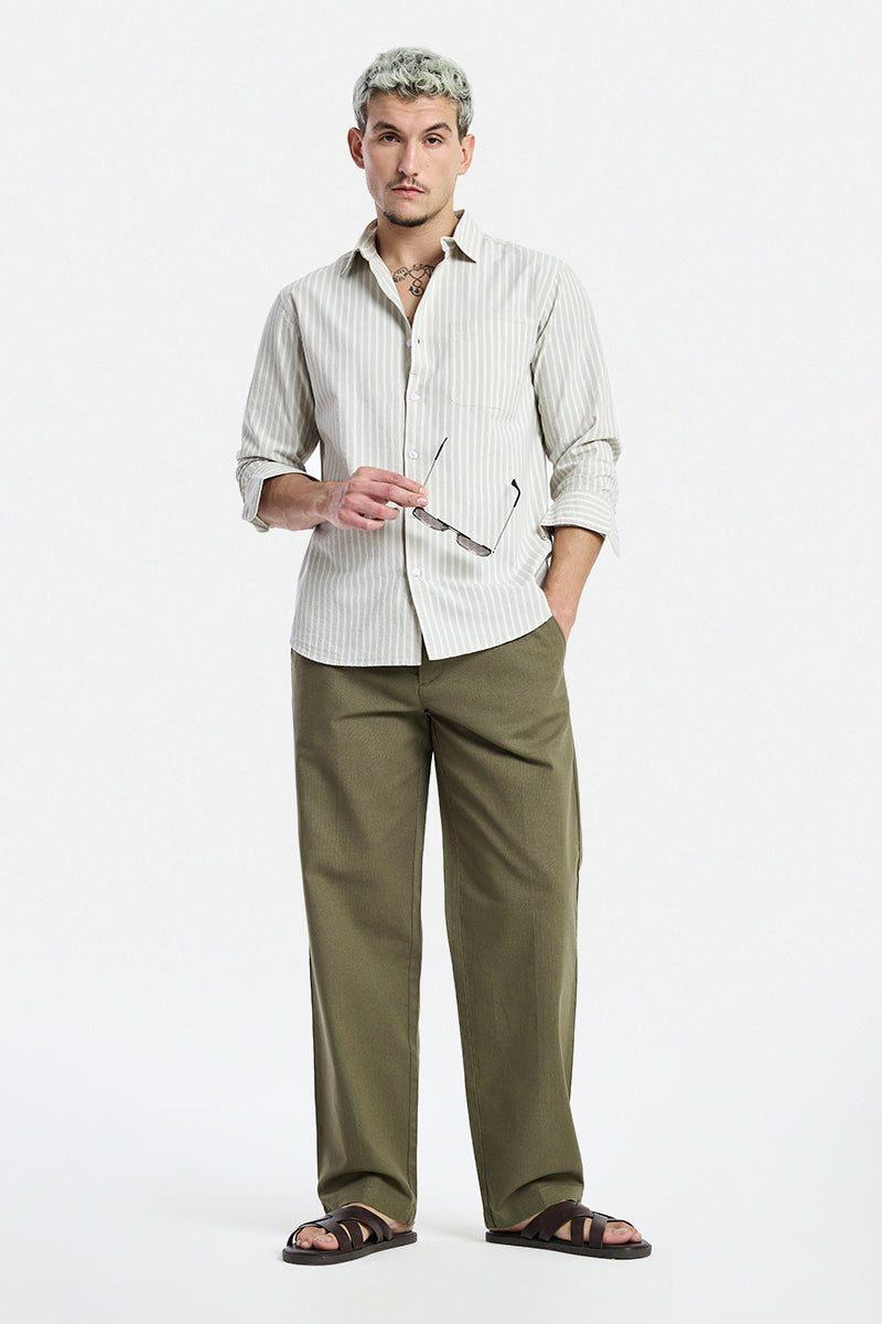 Olive Straight Fit Chinos — view 3