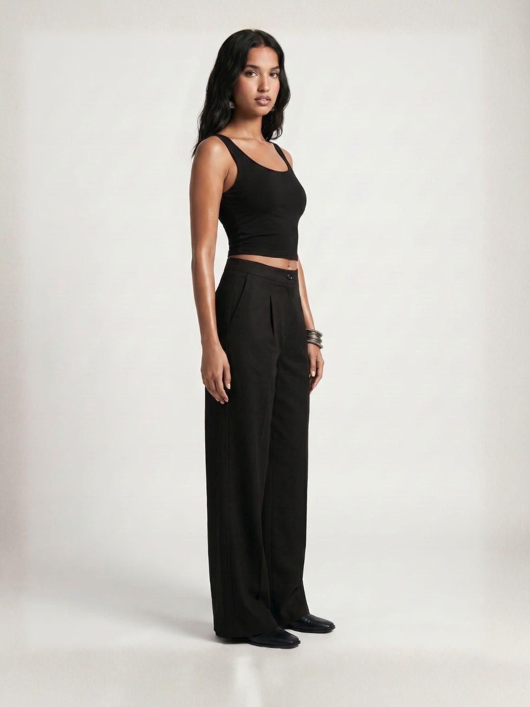 Black Loose Fitting Pants — view 3