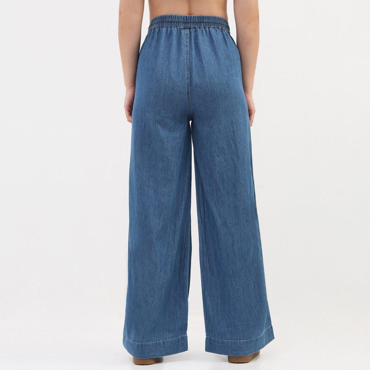 Denim Pull-On Palazzos — view 3
