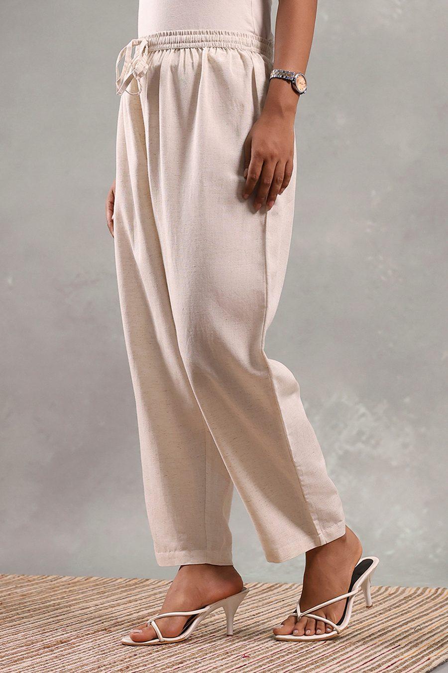 Natural Rayon Blend Straight Pants — view 3