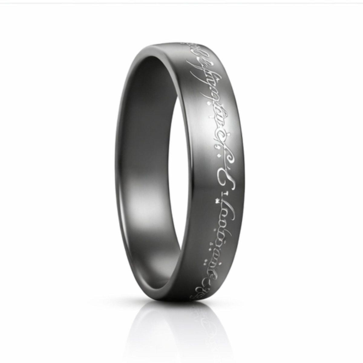 Orion Script Ring - Black — view 3