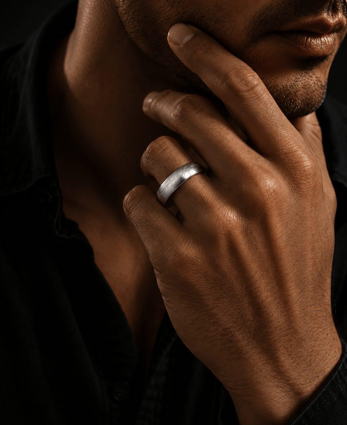 Orion Script Ring - Steel