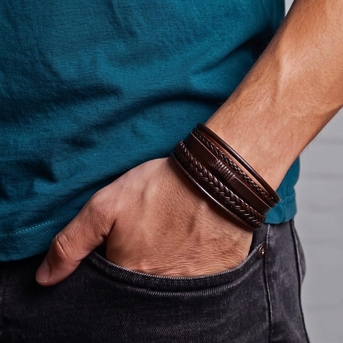 Tiered Treasure Leather Bracelet