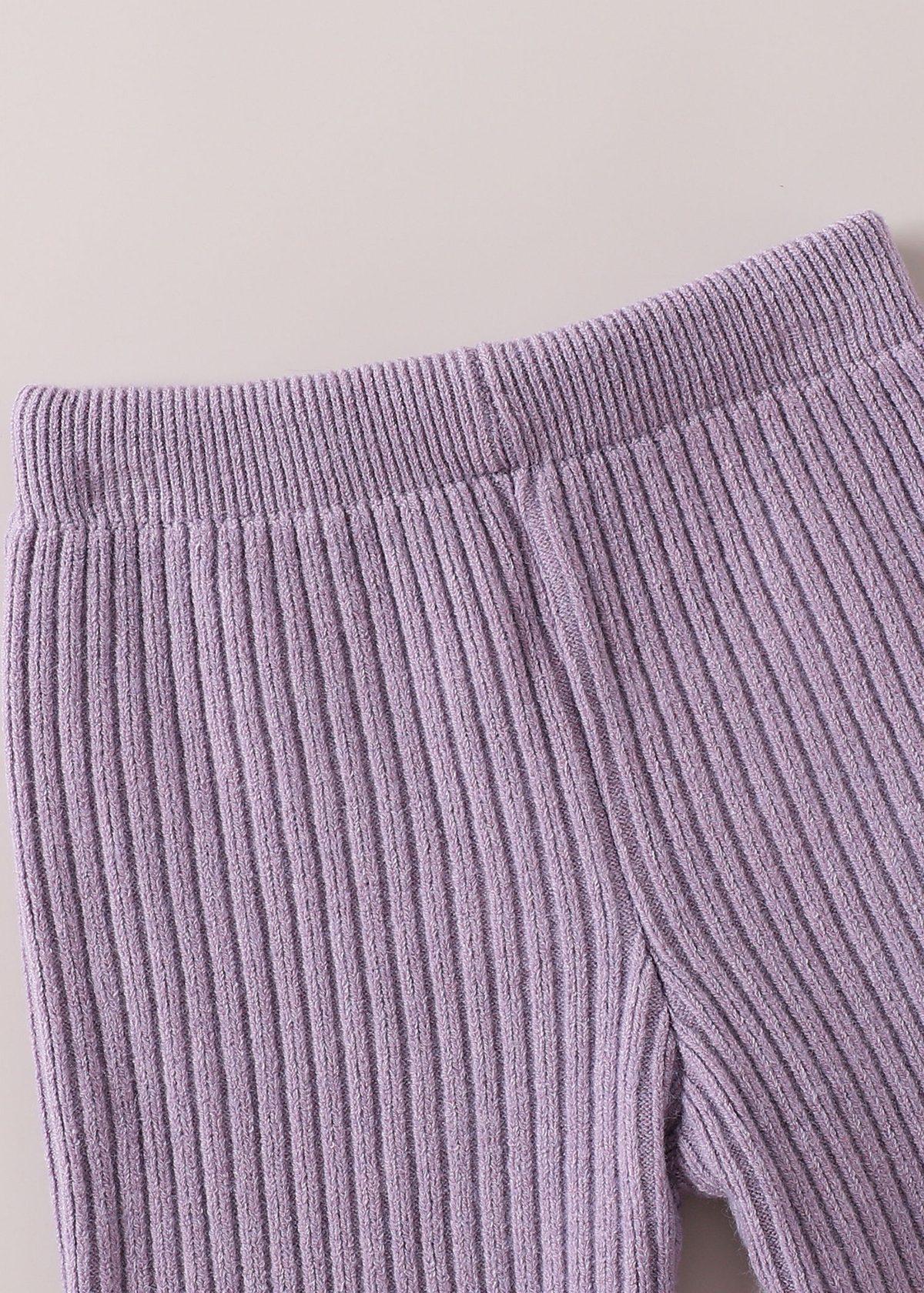2-Pc Cable Knit Pants Set — view 3