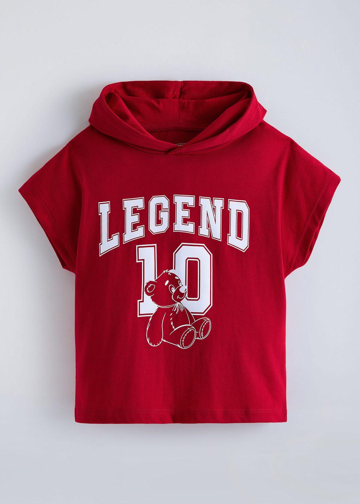 Cotton Hooded T-shirt