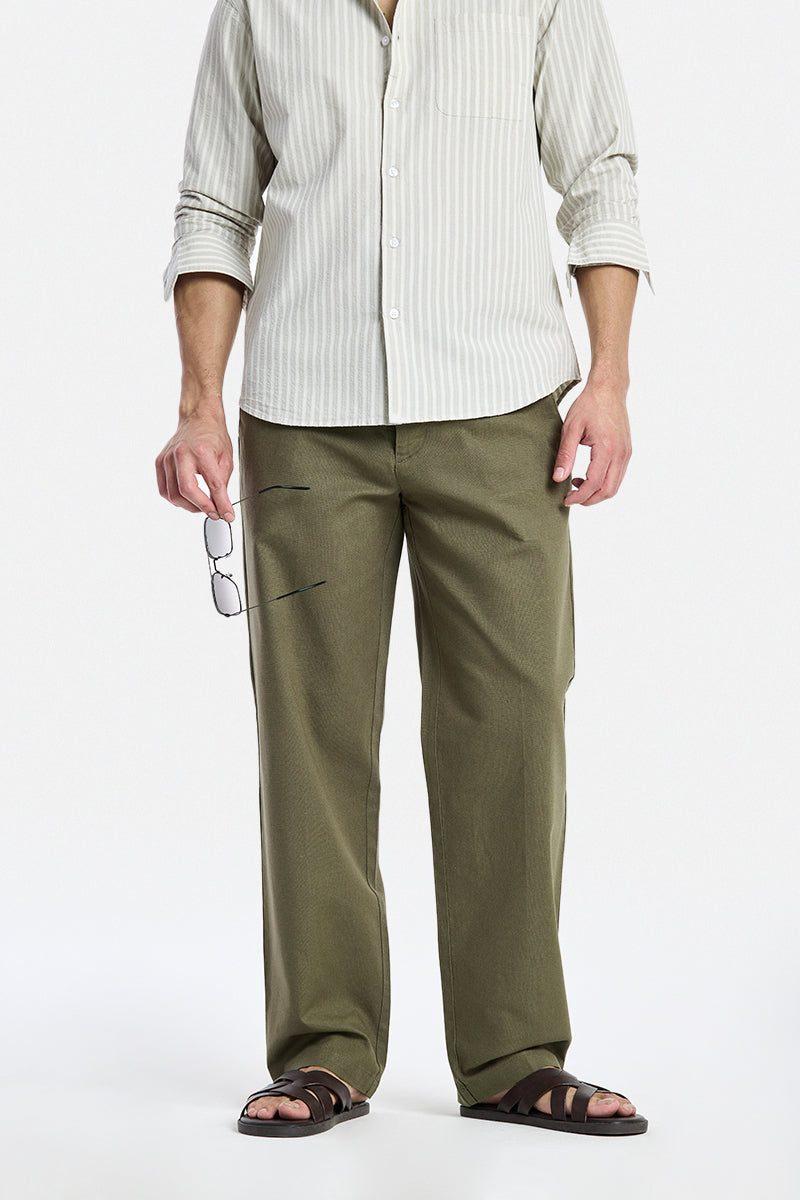 Olive Straight Fit Chinos