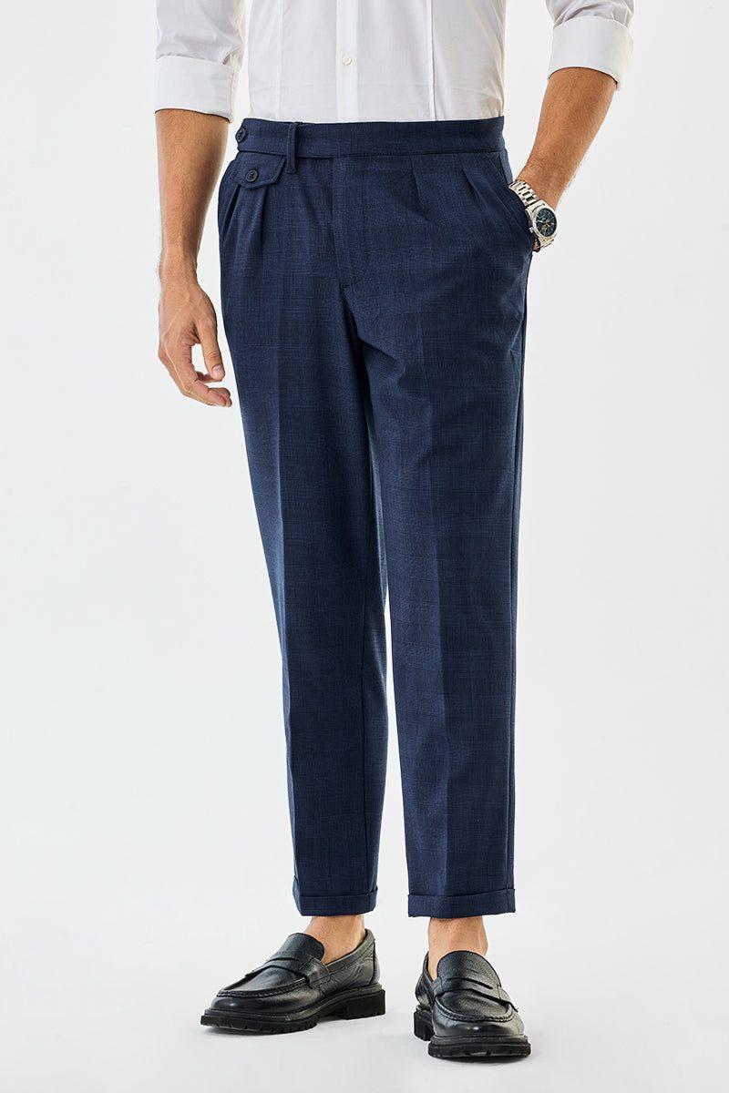 Self Design Gurkha Trousers - Navy