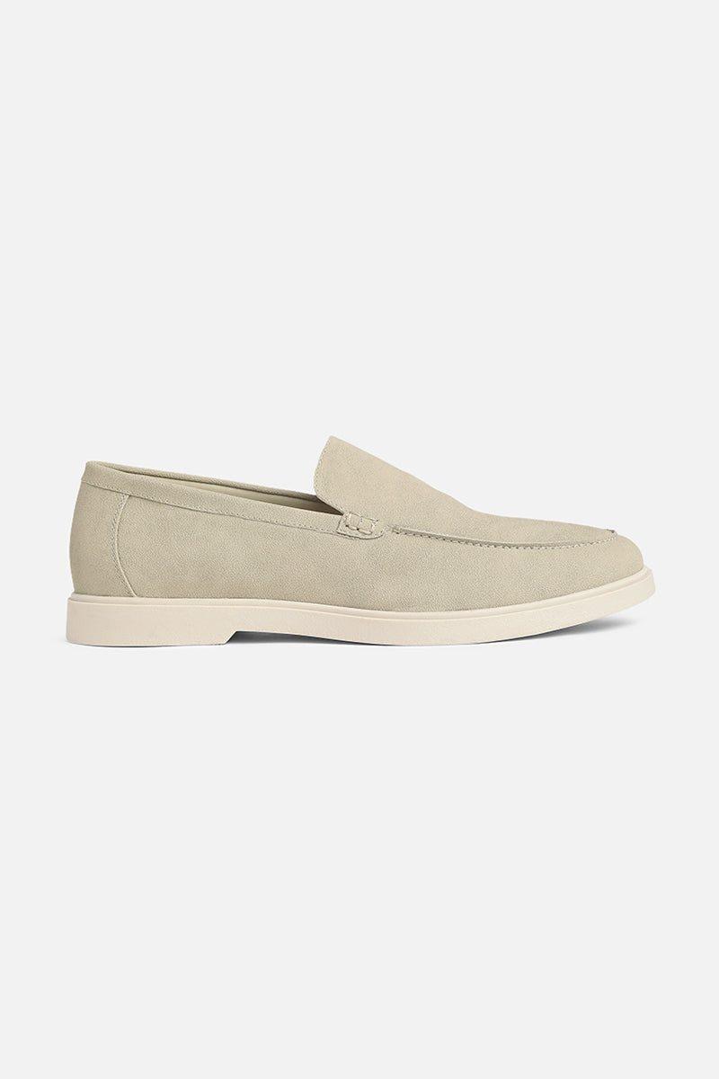 Beige Suede Loafers