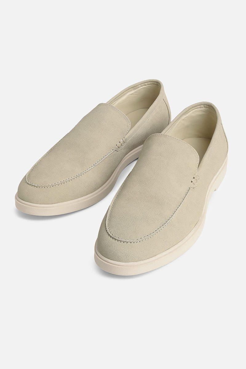 Beige Suede Loafers — view 3