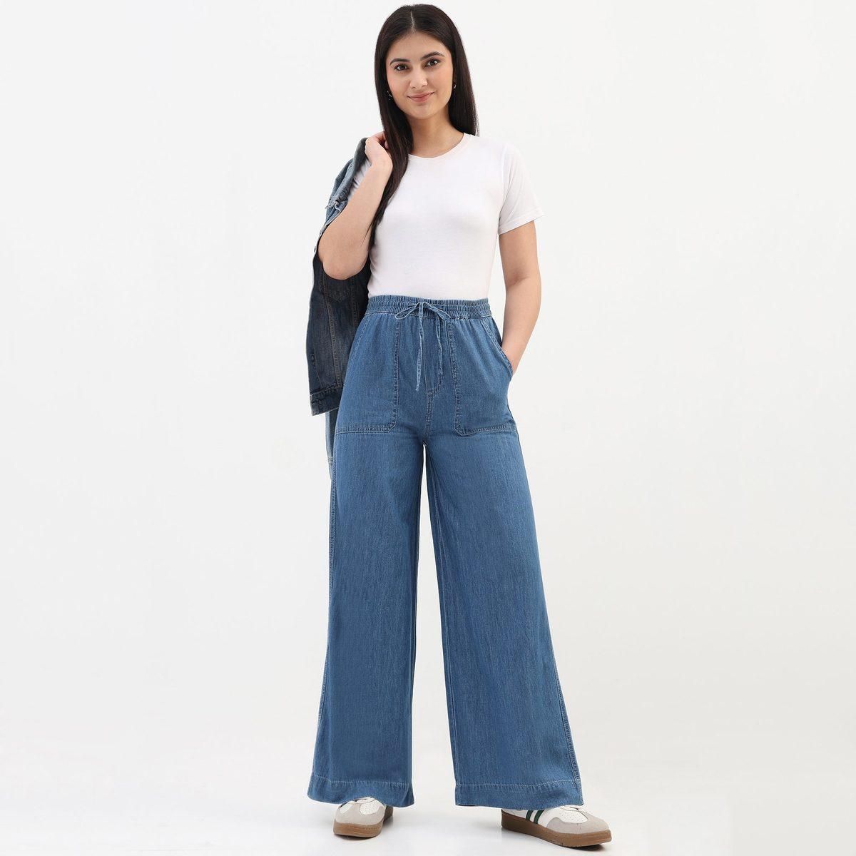 Denim Pull-On Palazzos