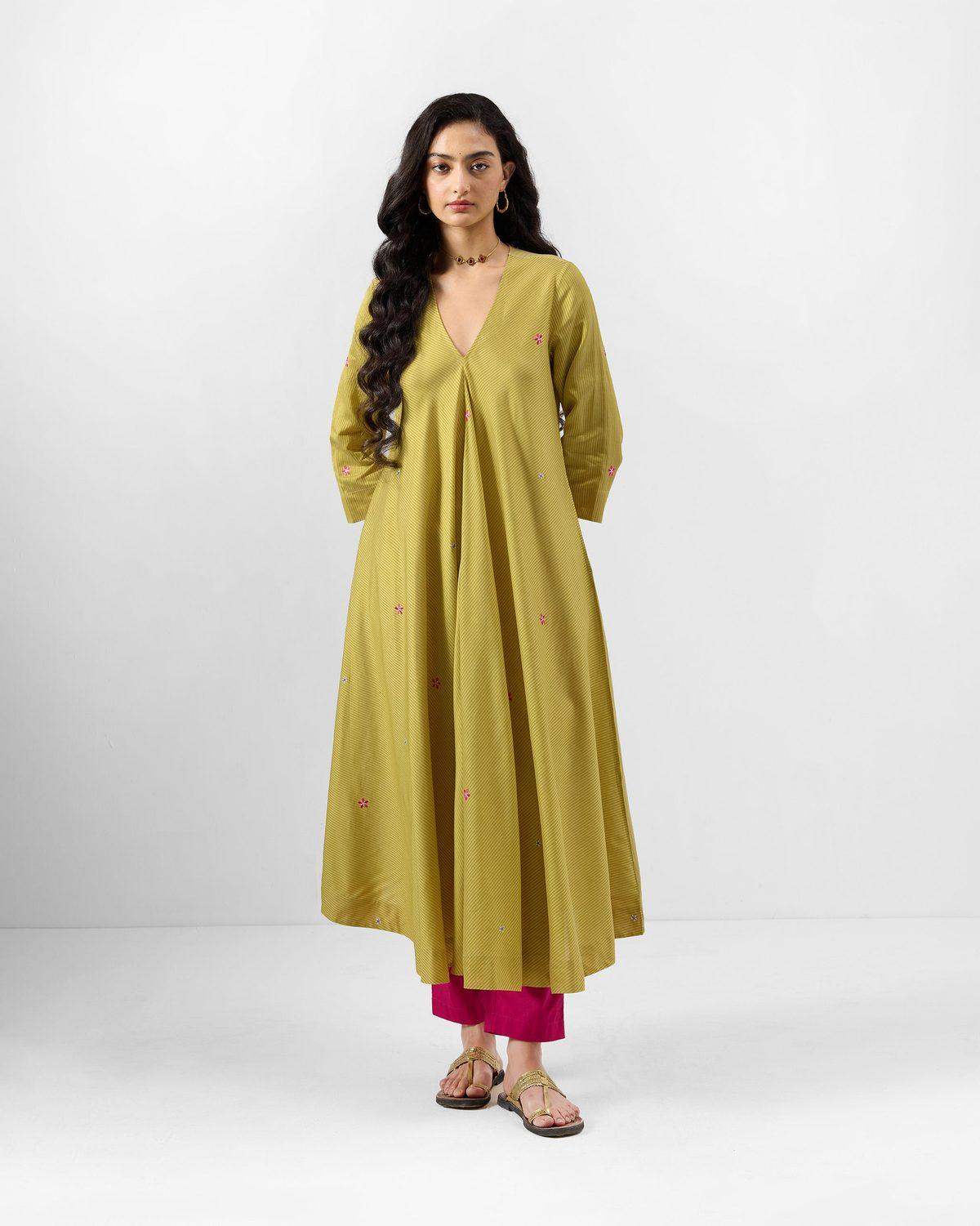 Murud Flared Kurta - Silk Blend
